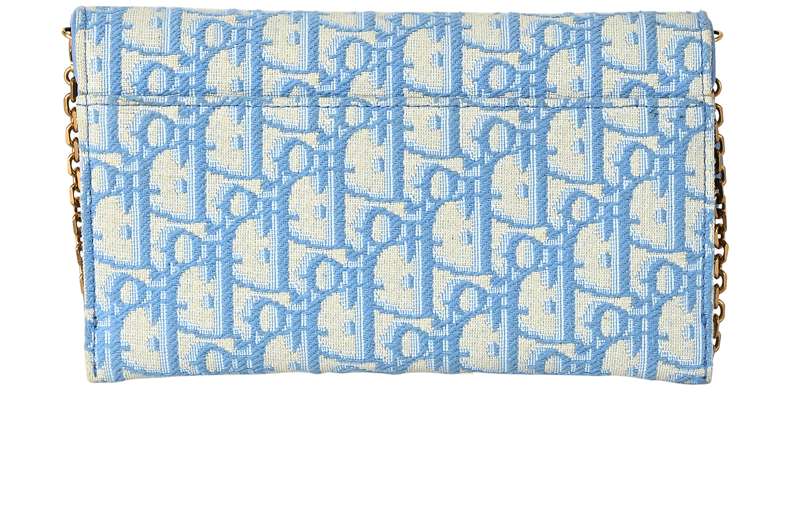 Saddle Wallet On Chain, &pound;850, Handbags, Blue, Canvas/Leather, Back view